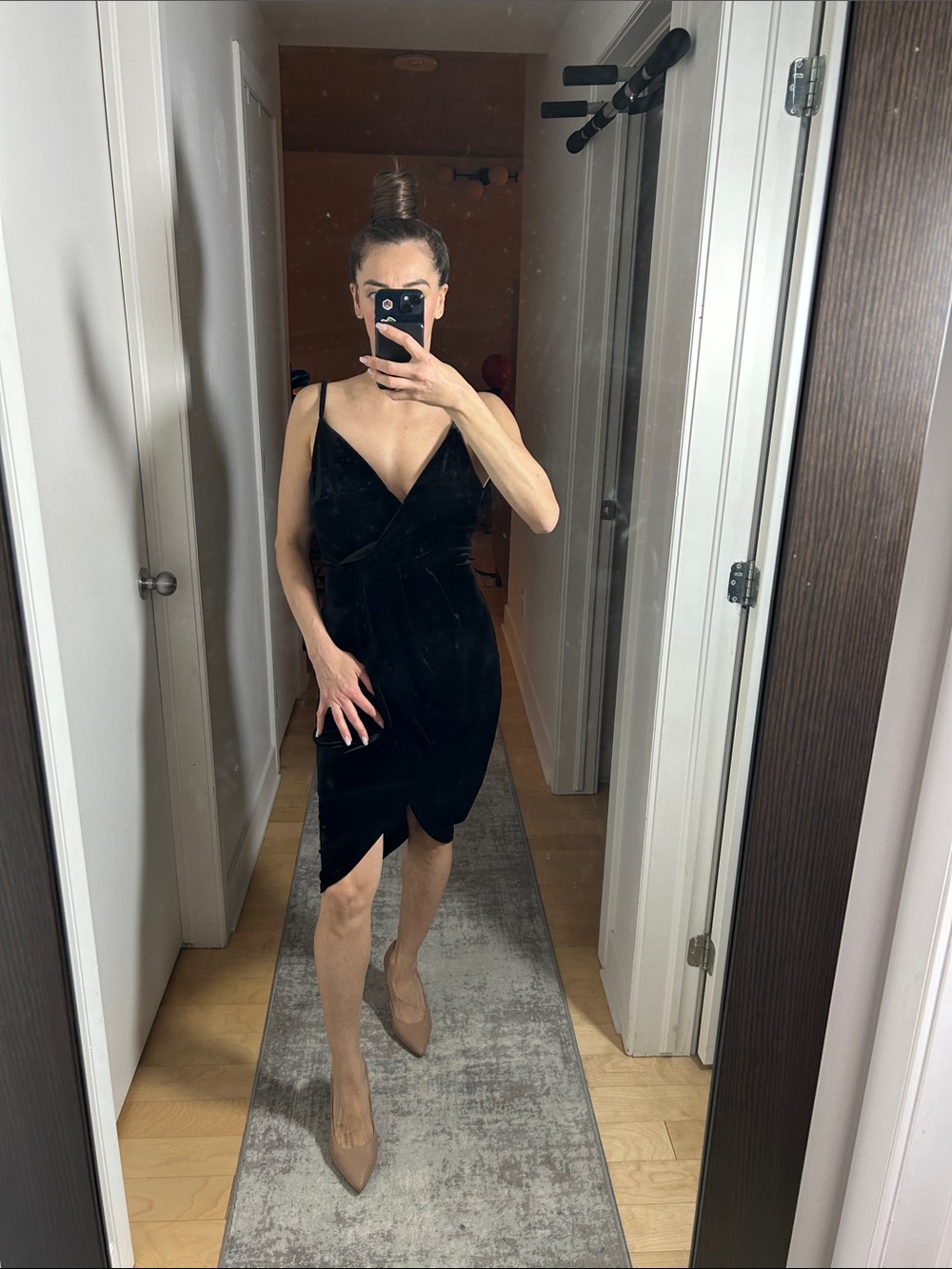 Dynamite Black Velvet High-low Dress